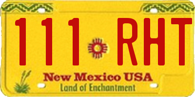 NM license plate 111RHT