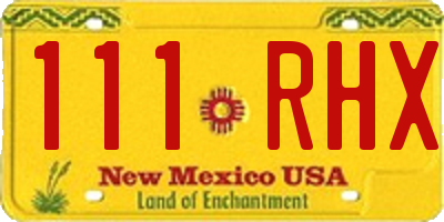 NM license plate 111RHX