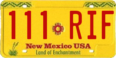 NM license plate 111RIF