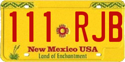 NM license plate 111RJB
