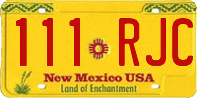 NM license plate 111RJC