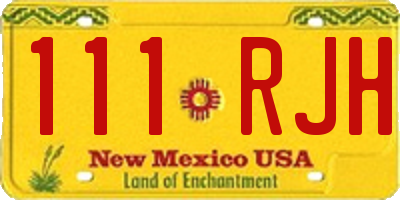 NM license plate 111RJH