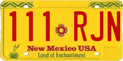 NM license plate 111RJN