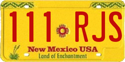 NM license plate 111RJS