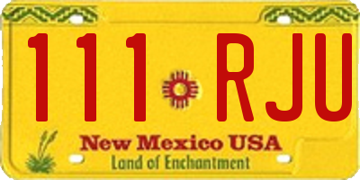 NM license plate 111RJU