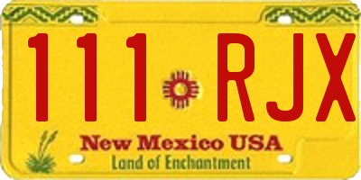 NM license plate 111RJX