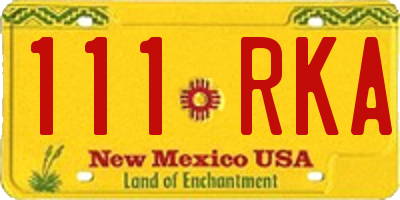 NM license plate 111RKA