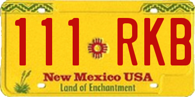 NM license plate 111RKB
