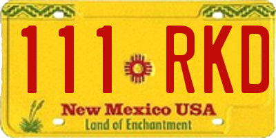 NM license plate 111RKD