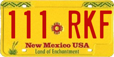 NM license plate 111RKF