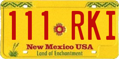 NM license plate 111RKI