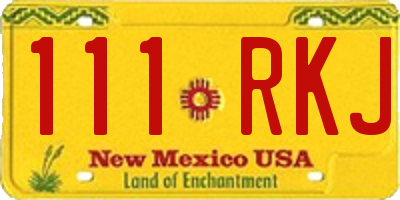 NM license plate 111RKJ