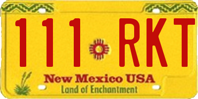 NM license plate 111RKT