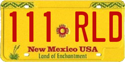NM license plate 111RLD