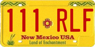 NM license plate 111RLF