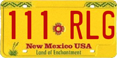 NM license plate 111RLG