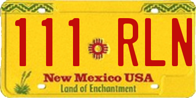 NM license plate 111RLN