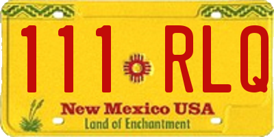 NM license plate 111RLQ