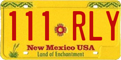NM license plate 111RLY