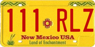 NM license plate 111RLZ