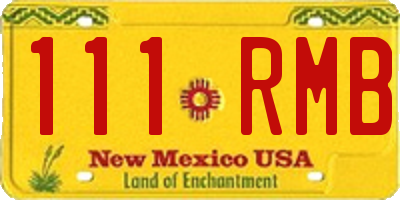 NM license plate 111RMB