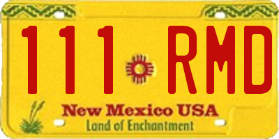 NM license plate 111RMD