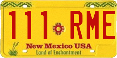 NM license plate 111RME