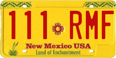 NM license plate 111RMF