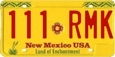 NM license plate 111RMK