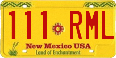 NM license plate 111RML