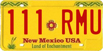 NM license plate 111RMU