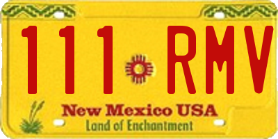 NM license plate 111RMV
