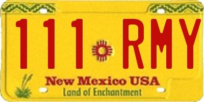 NM license plate 111RMY