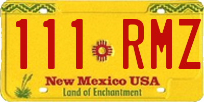 NM license plate 111RMZ