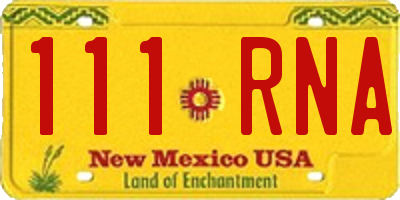 NM license plate 111RNA