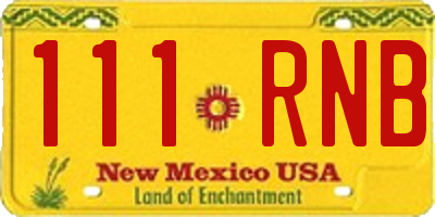 NM license plate 111RNB