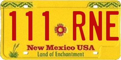 NM license plate 111RNE