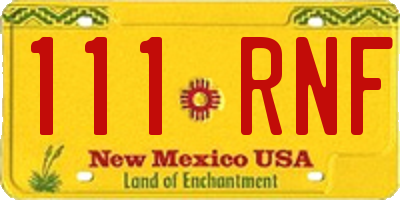 NM license plate 111RNF