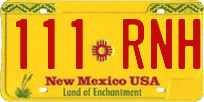 NM license plate 111RNH