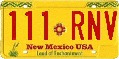 NM license plate 111RNV