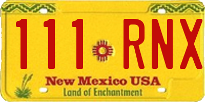NM license plate 111RNX