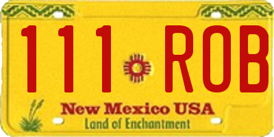 NM license plate 111ROB