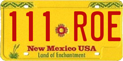 NM license plate 111ROE