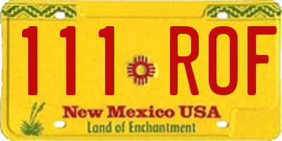 NM license plate 111ROF