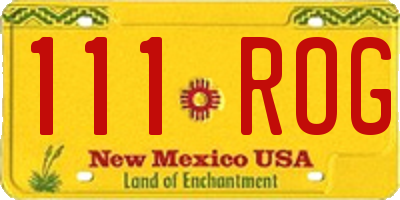 NM license plate 111ROG