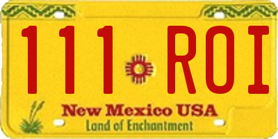 NM license plate 111ROI