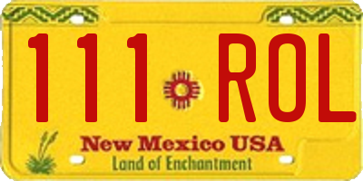 NM license plate 111ROL