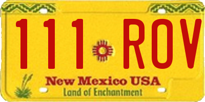 NM license plate 111ROV