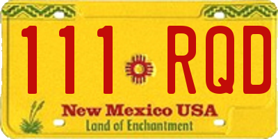 NM license plate 111RQD