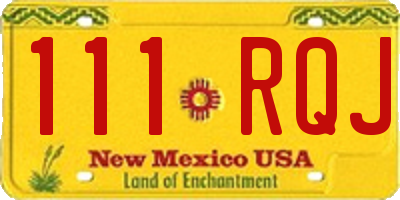 NM license plate 111RQJ